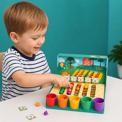 Montessori Sortier Farben & Zahlenfarm Lernspiel
