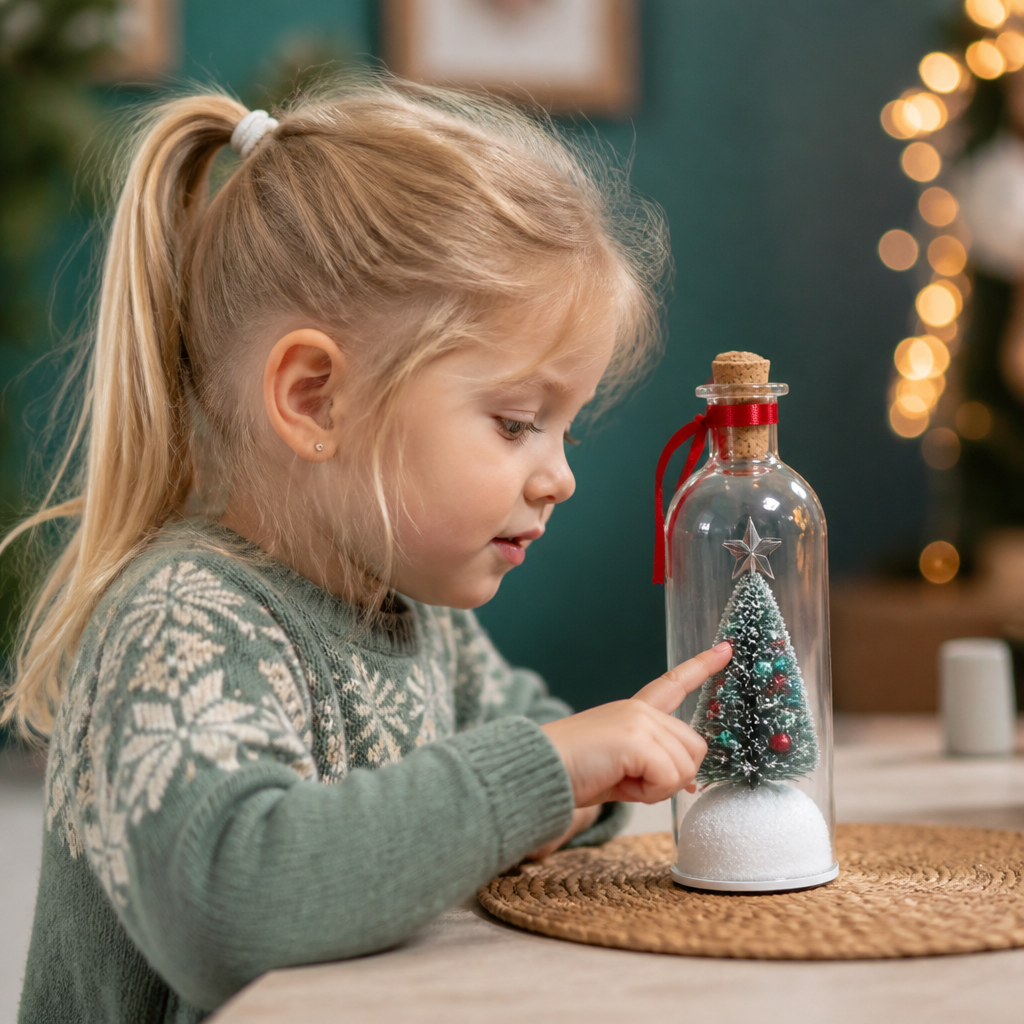 Aufnehmbare Weihnachtsbotschaft in der Flasche als Anhänger mit Sprachwiedergabe