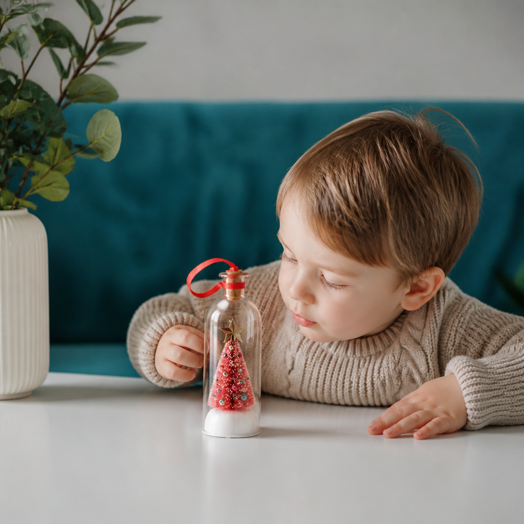Aufnehmbare Weihnachtsbotschaft in der Flasche als Anhänger mit Sprachwiedergabe