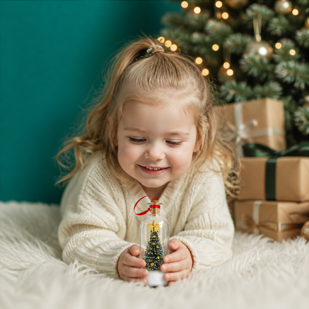 Aufnehmbare Weihnachtsbotschaft in der Flasche als Anhänger mit Sprachwiedergabe
