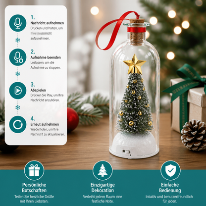 Aufnehmbare Weihnachtsbotschaft in der Flasche als Anhänger mit Sprachwiedergabe