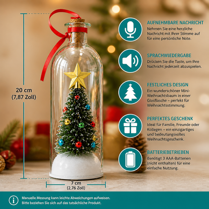 Aufnehmbare Weihnachtsbotschaft in der Flasche als Anhänger mit Sprachwiedergabe