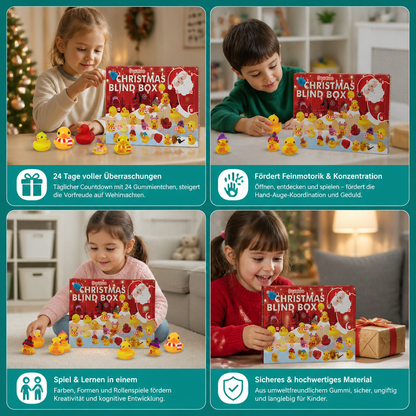 Weihnachts-Adventskalender mit Gummienten