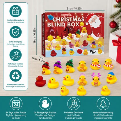 Weihnachts-Adventskalender mit Gummienten