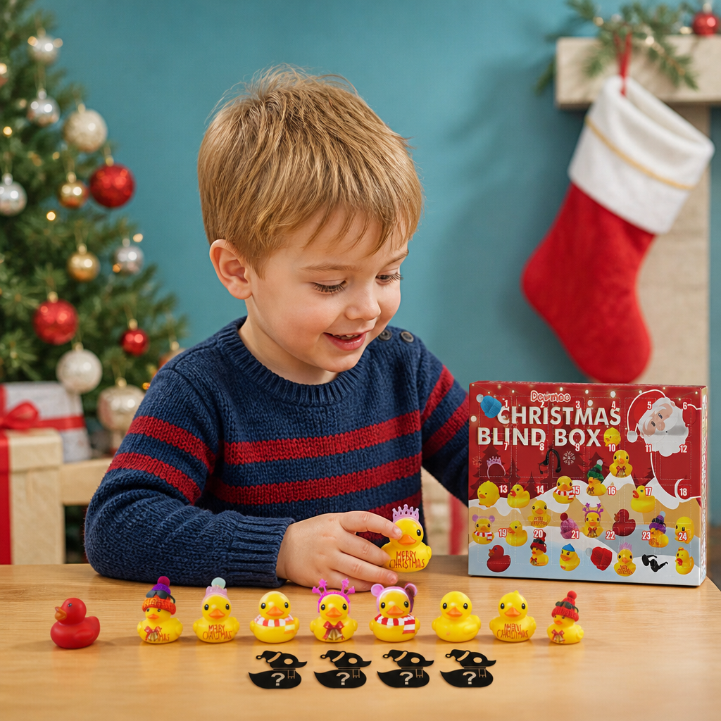 Weihnachts-Adventskalender mit Gummienten