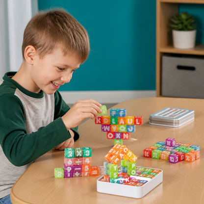 40-teiliges Lernset mit magnetischen Buchstaben & Zahlen – Montessori-MINT-Spielzeug für Kinder