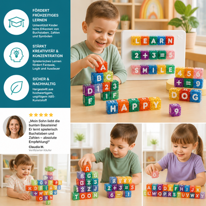 40-teiliges Lernset mit magnetischen Buchstaben & Zahlen – Montessori-MINT-Spielzeug für Kinder