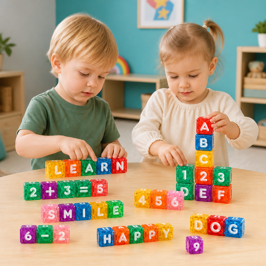 40-teiliges Lernset mit magnetischen Buchstaben & Zahlen – Montessori-MINT-Spielzeug für Kinder