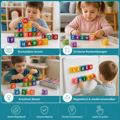 40-teiliges Lernset mit magnetischen Buchstaben & Zahlen – Montessori-MINT-Spielzeug für Kinder