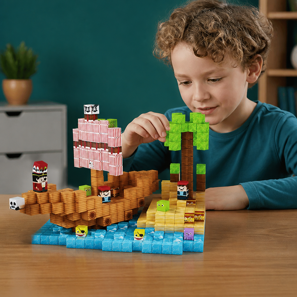 100-teiliges Magnetbaustein-Würfelset – Montessori-MINT-Konstruktionsspielzeug für Kinder