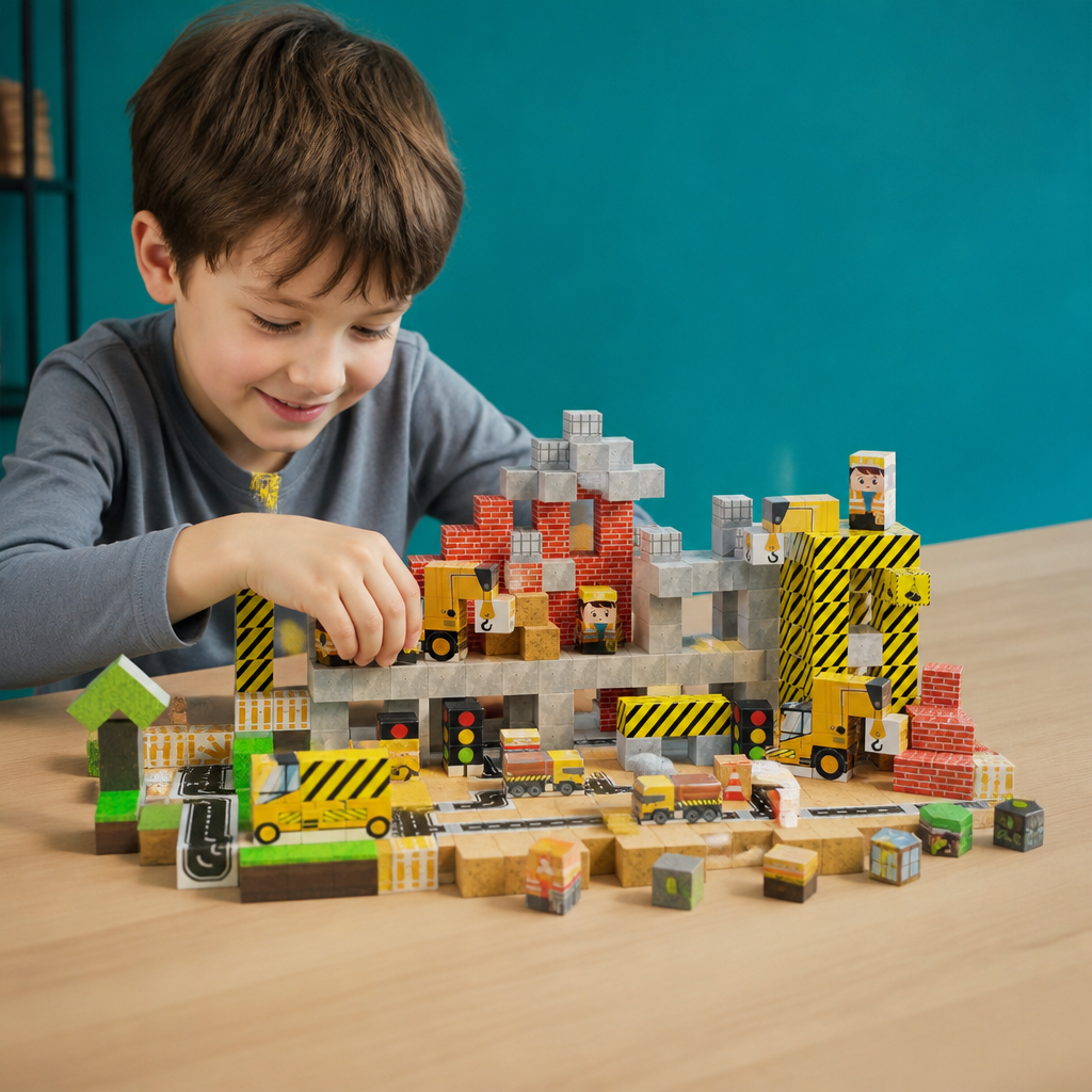 100-teiliges Magnetbaustein-Würfelset – Montessori-MINT-Konstruktionsspielzeug für Kinder