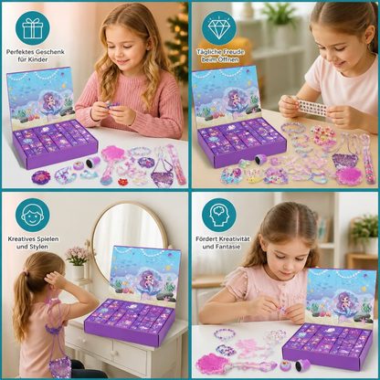 24-Tage-Meerjungfrauen-Adventskalender mit Haaraccessoires, Stickern & Überraschungsgeschenken
