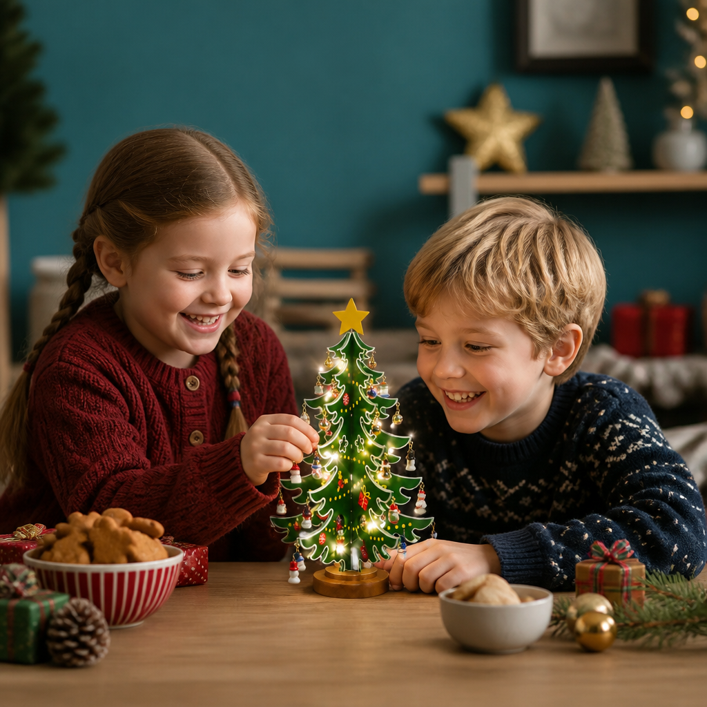 24-Tage-Adventskalender mit Mini-Weihnachtsbaumschmuck für Kinder