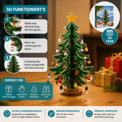 24-Tage-Adventskalender mit Mini-Weihnachtsbaumschmuck für Kinder