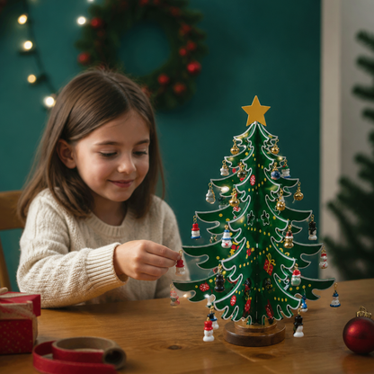 24-Tage-Adventskalender mit Mini-Weihnachtsbaumschmuck für Kinder