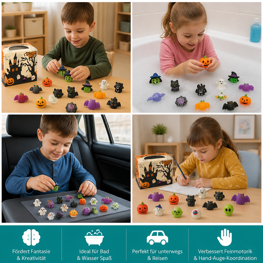 Waschbares & wiederverwendbares Halloween-Squishy-Spielzeugset für Partys & Trick-or-Treat