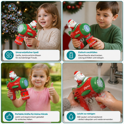 Elektrische Weihnachts-Seifenblasenpistole mit Licht & Sound für Kinder