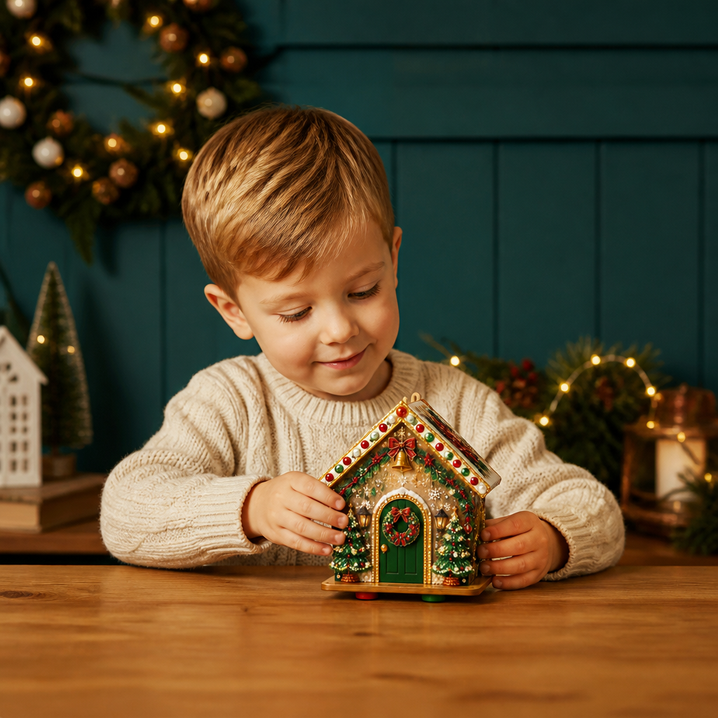 DIY-3D-Lebkuchenhaus-Puzzle aus Holz & Diamond-Art-Set
