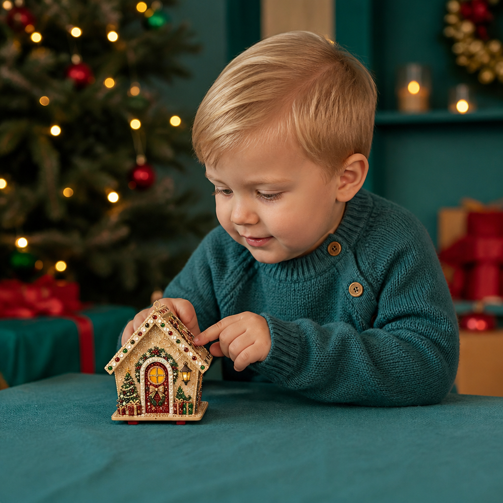 DIY-3D-Lebkuchenhaus-Puzzle aus Holz & Diamond-Art-Set