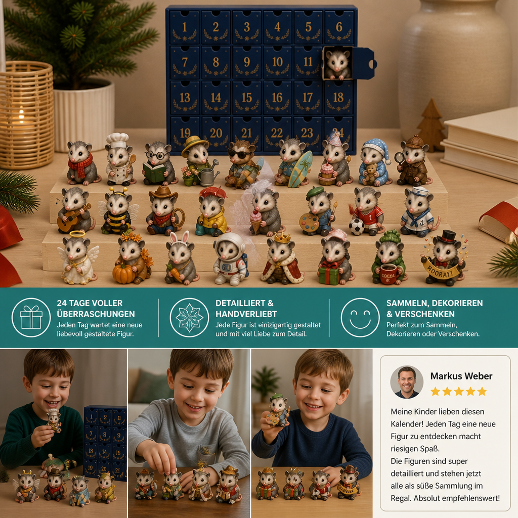 24-Tage-Adventskalender voller Opossum-Magie