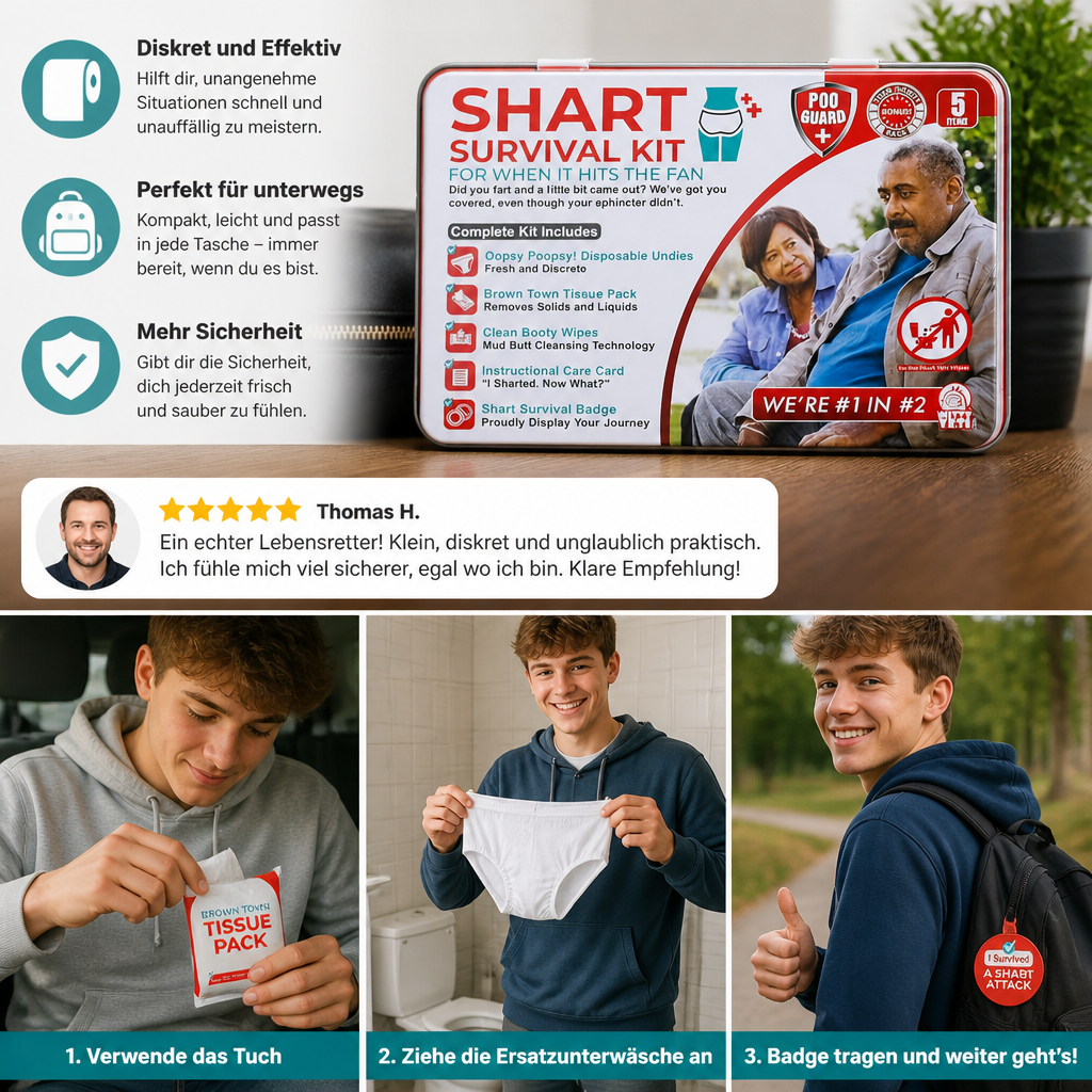 Lustiges „Shart Survival Kit“ – Ultimatives Scherzgeschenk-Set für peinliche Toilettenmomente