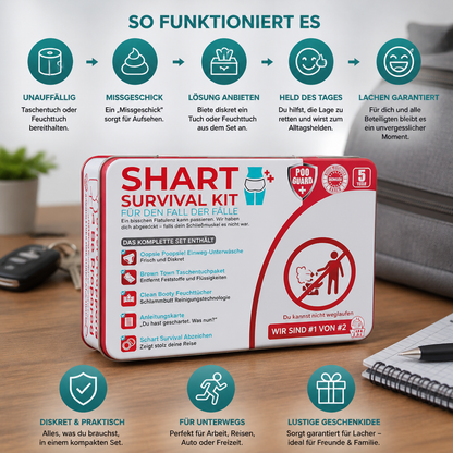 Lustiges „Shart Survival Kit“ – Ultimatives Scherzgeschenk-Set für peinliche Toilettenmomente