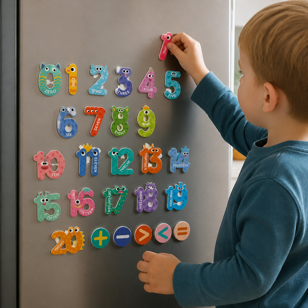 Tier-Alphabet- & Zahlen-Kühlschrankmagnete – Buchstabier- & Lernset für Kinder