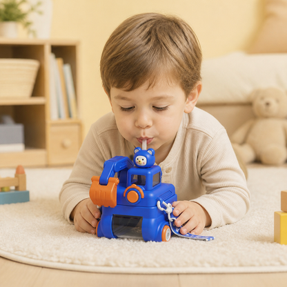 TinyExcavators Bagger-Trinkflasche mit Strohhalm für Kinder