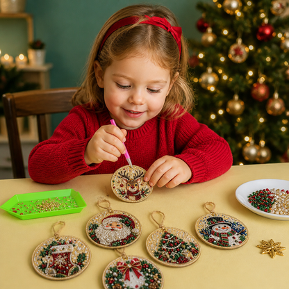 DIY-Weihnachts-Holzanhänger-Diamond-Painting-Set