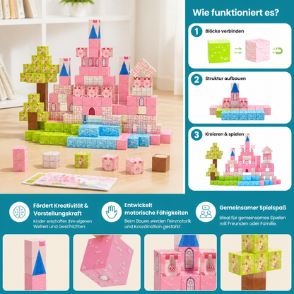 Montessori-Prinzessinnen-Traumschloss-Magnetbausteinset