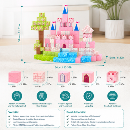 Montessori-Prinzessinnen-Traumschloss-Magnetbausteinset