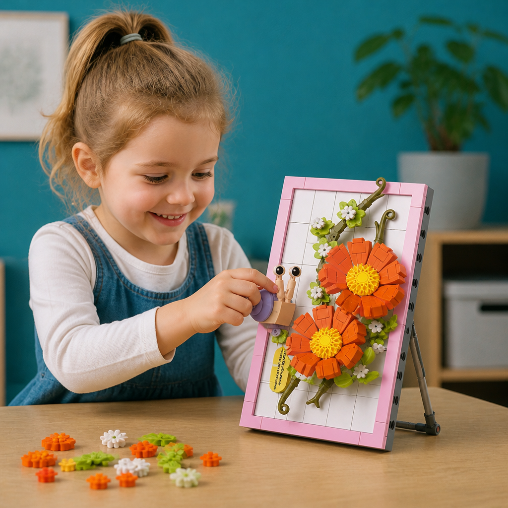 DIY-3D-Naturrahmen-Bausteinset – Blumen & Insekten
