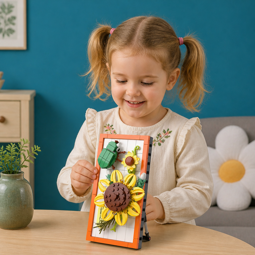 DIY-3D-Naturrahmen-Bausteinset – Blumen & Insekten