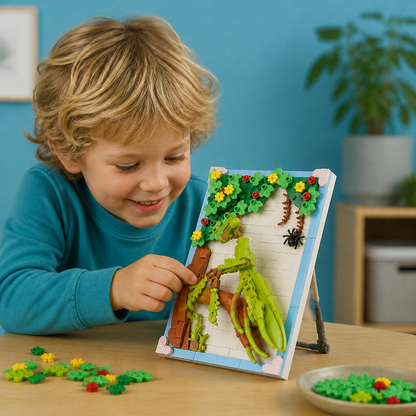 DIY-3D-Naturrahmen-Bausteinset – Blumen & Insekten
