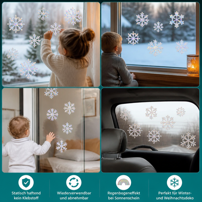 Wiederverwendbare Schneeflocken-Sonnenfänger-Fenstersticker