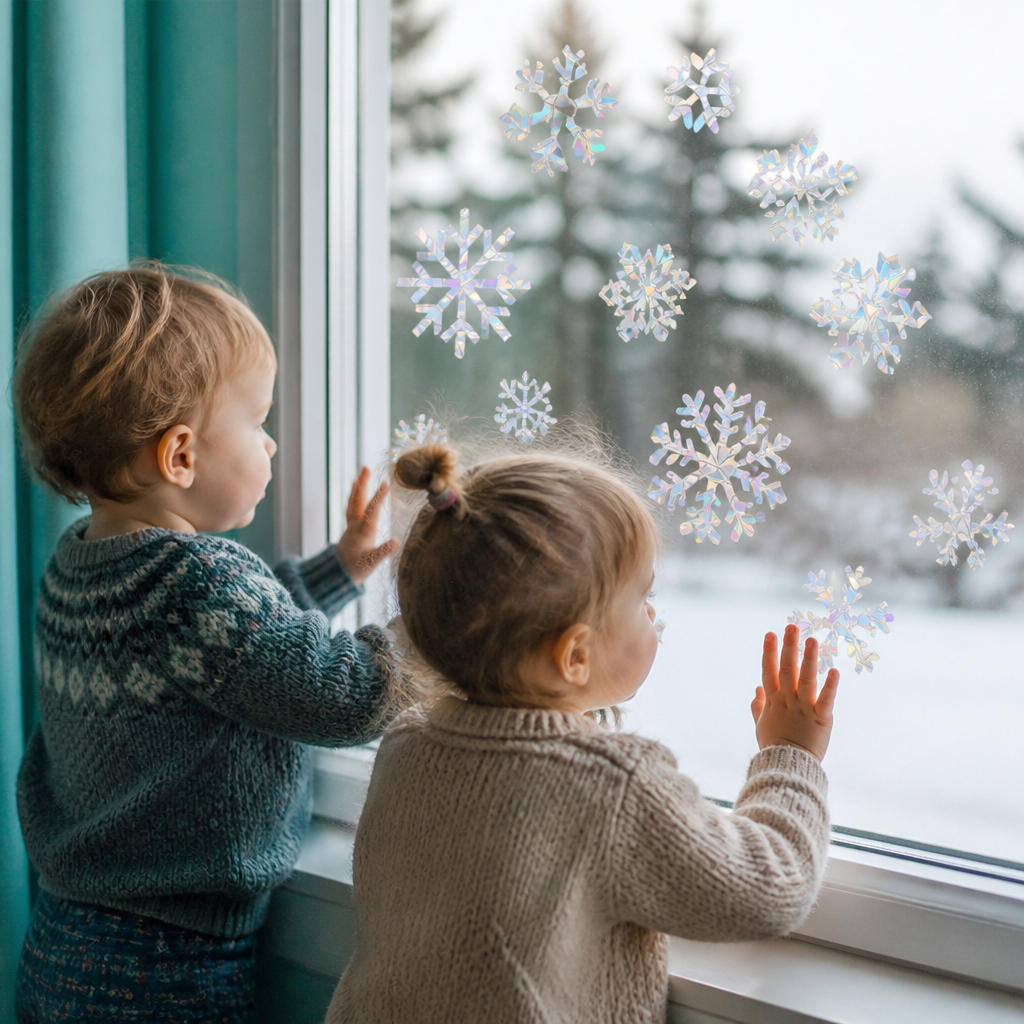 Wiederverwendbare Schneeflocken-Sonnenfänger-Fenstersticker