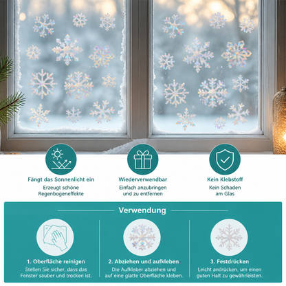 Wiederverwendbare Schneeflocken-Sonnenfänger-Fenstersticker
