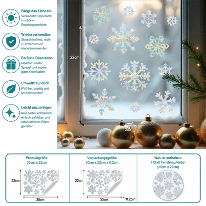 Wiederverwendbare Schneeflocken-Sonnenfänger-Fenstersticker