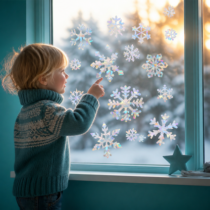 Wiederverwendbare Schneeflocken-Sonnenfänger-Fenstersticker
