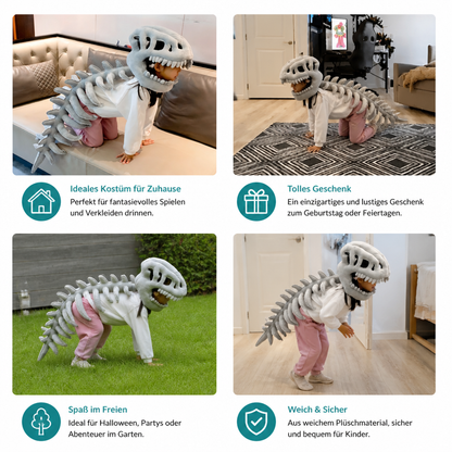 Lustiges Dinosaurier-Skelett-Plüschkostüm