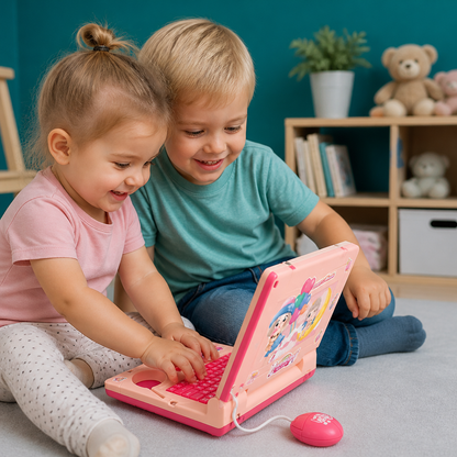 Interaktiver Kinder-Laptop mit Licht, Musik & scrollendem Bildschirm