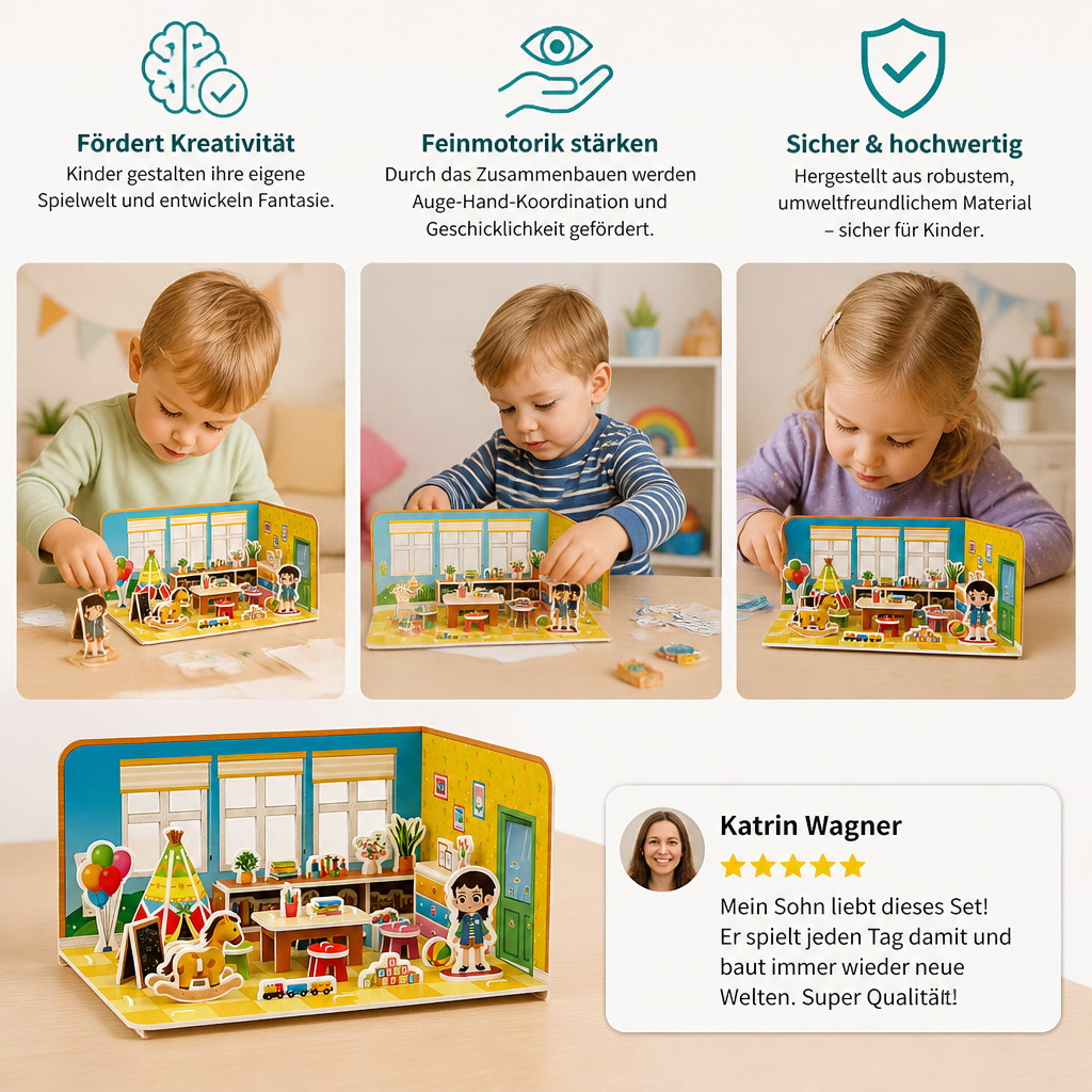 3D-DIY-Spielzimmer-Bauset – Pädagogisches Puzzle- & Bastelset