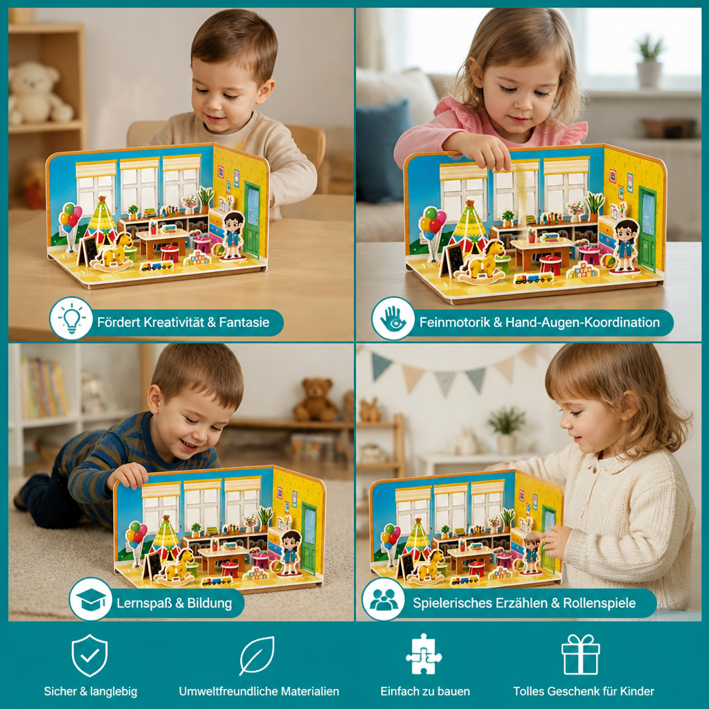 3D-DIY-Spielzimmer-Bauset – Pädagogisches Puzzle- & Bastelset