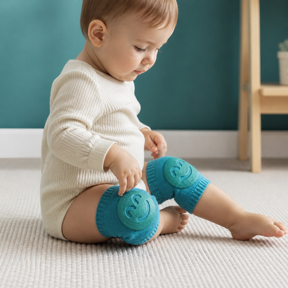 Baby-Krabbel-Knieschoner – Rutschfester Schutz mit Smiley-Design