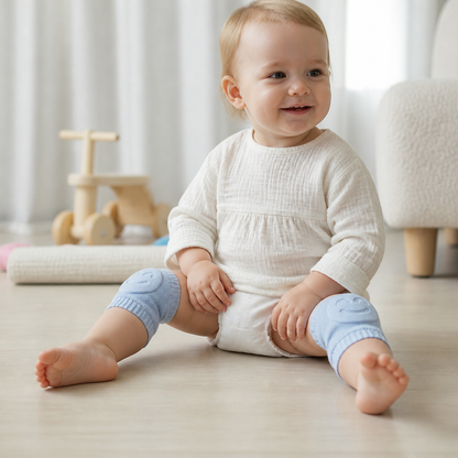 Baby-Krabbel-Knieschoner – Rutschfester Schutz mit Smiley-Design