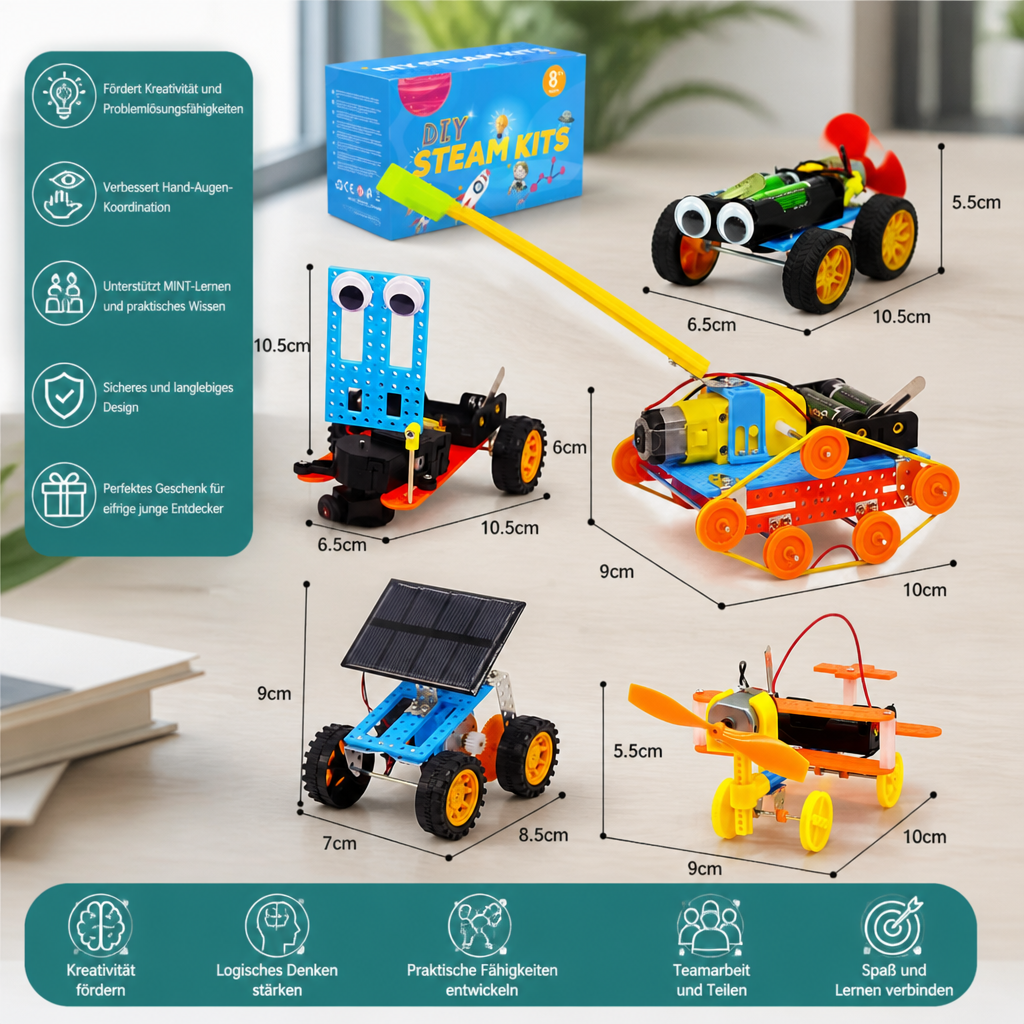 5-in-1 DIY-MINT-Fahrzeug-Bauset für Kinder