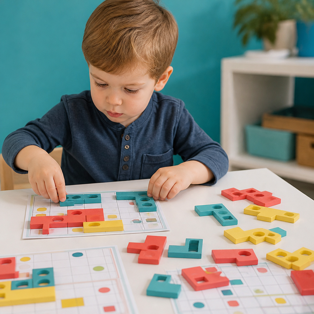 Montessori Holz-Formenpuzzle – Farben- & Logik-Denkspiel für Kinder
