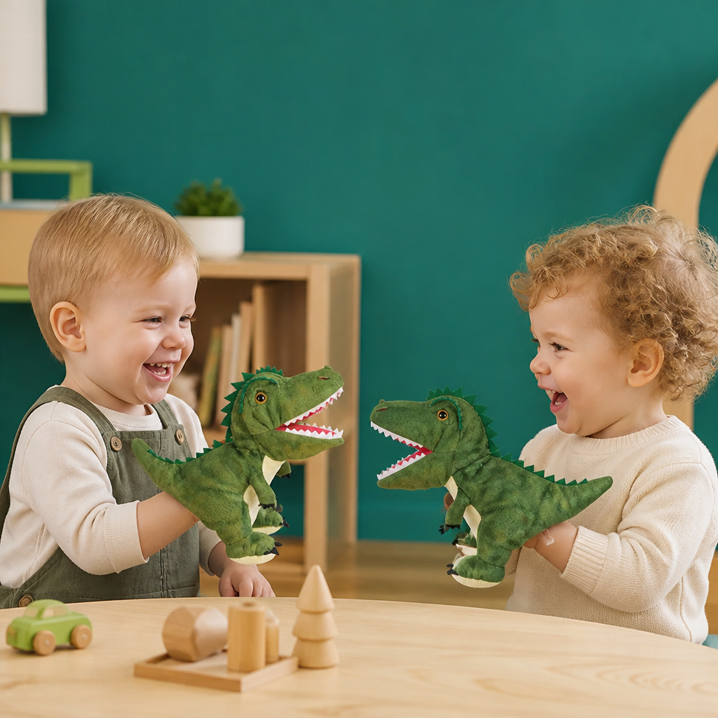 Lustige Dinosaurier-Plüsch-Handpuppe