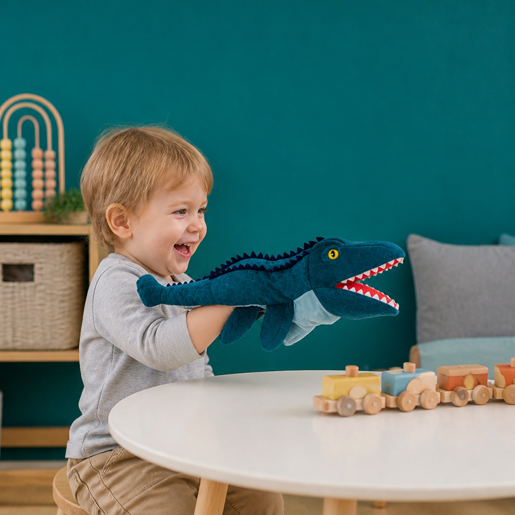 Lustige Dinosaurier-Plüsch-Handpuppe