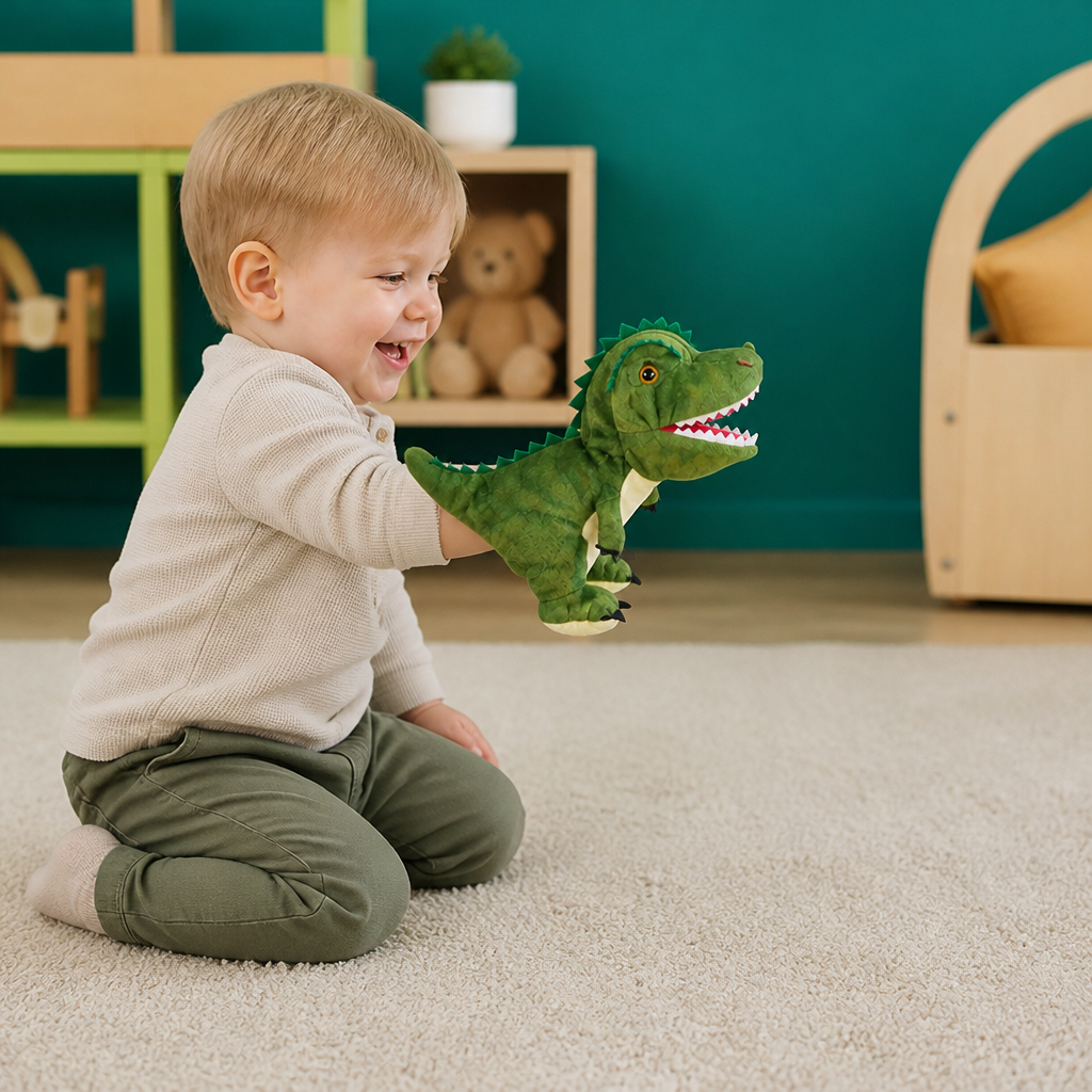 Lustige Dinosaurier-Plüsch-Handpuppe